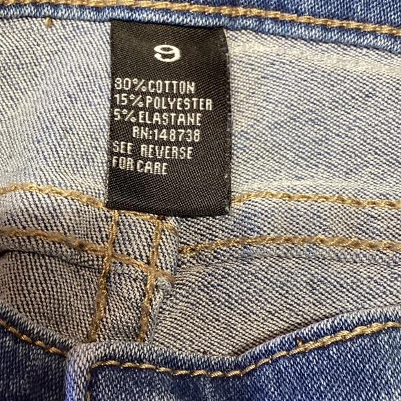 Fashion Nova Women's Blue All The Booty Ripped Skinny Jeans Size 9 - Picture 11 of 12